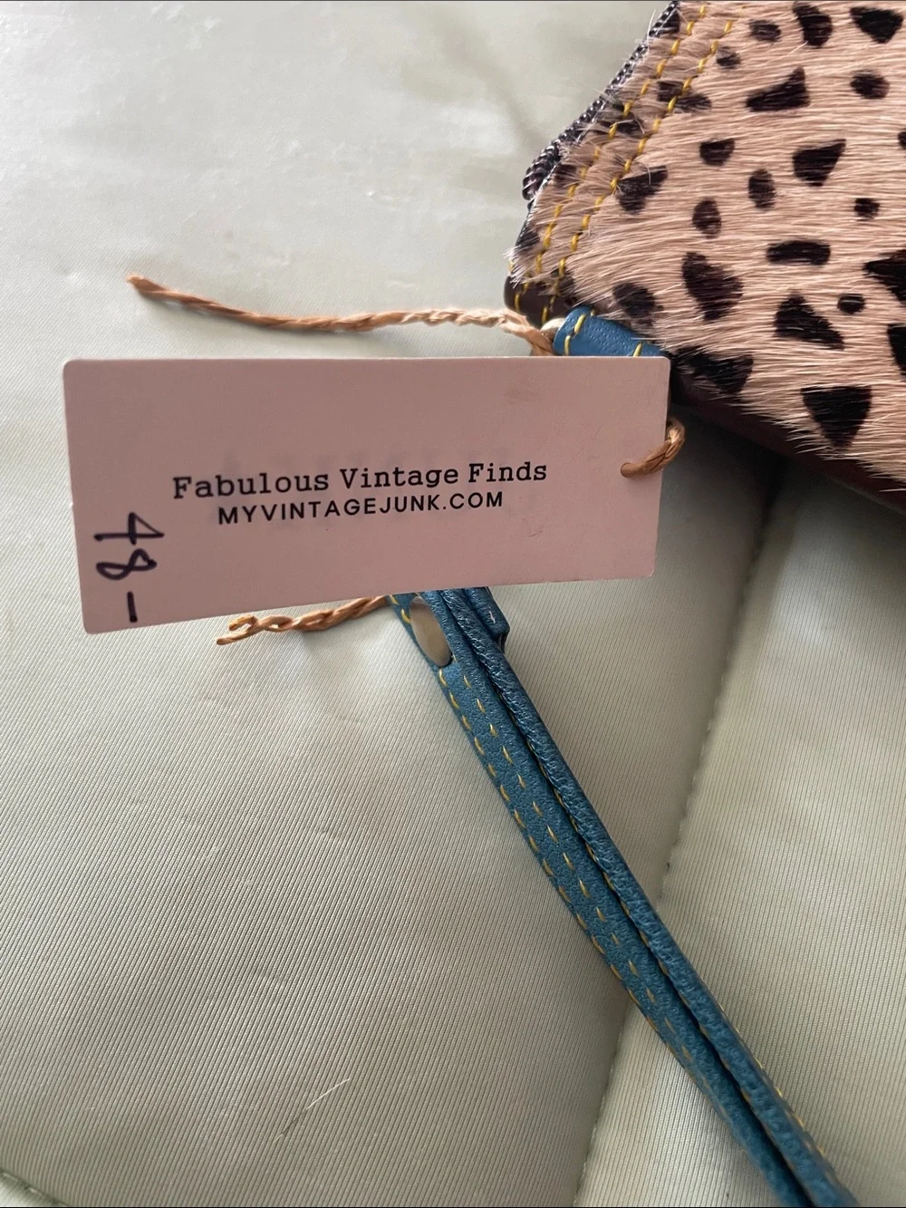 STUFF Leopard Print Wristlet Clutch with Colorful Lettering